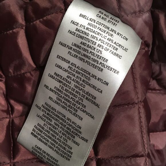 Levi Strauss Sherpa Faux‎ fur lined hooded Cargo Parka Coat Red Small NWT - Picture 15 of 16